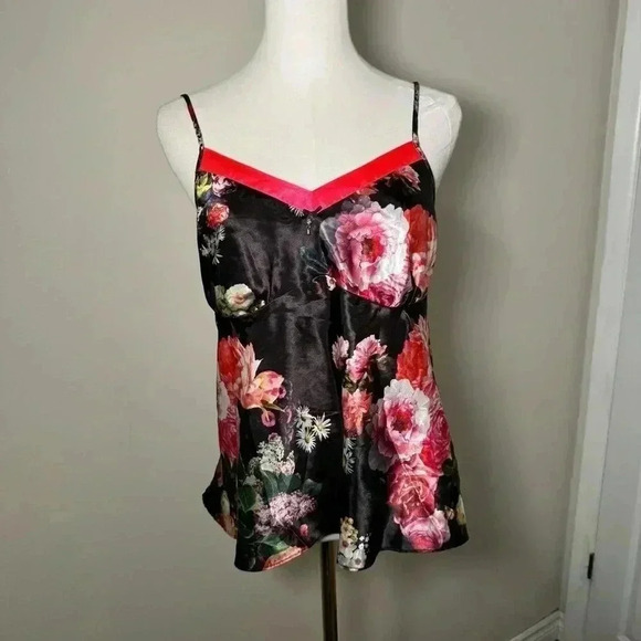 Fairycore satin floral  glam cami top M - Picture 2 of 5